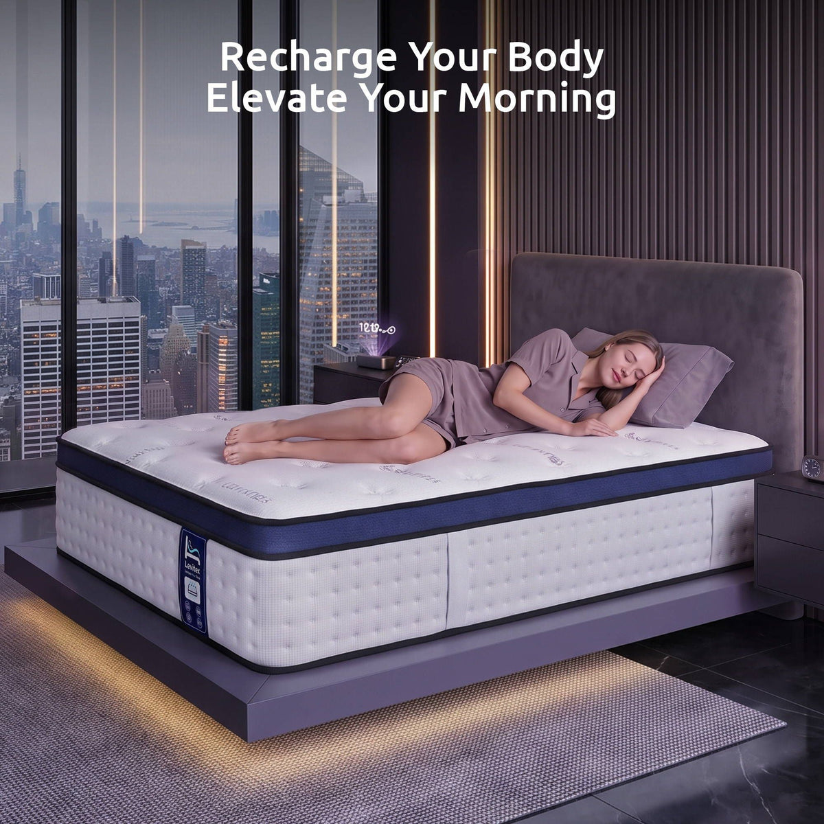 35CM King Single Gel Memory Foam Mattress with 7-Zone Pocket Springs and Triple Cooling System - White - Furniture > Mattresses > King Single Mattress - Rivercity House & Home Co. (ABN 18 642 972 209) - Affordable Modern Furniture Australia