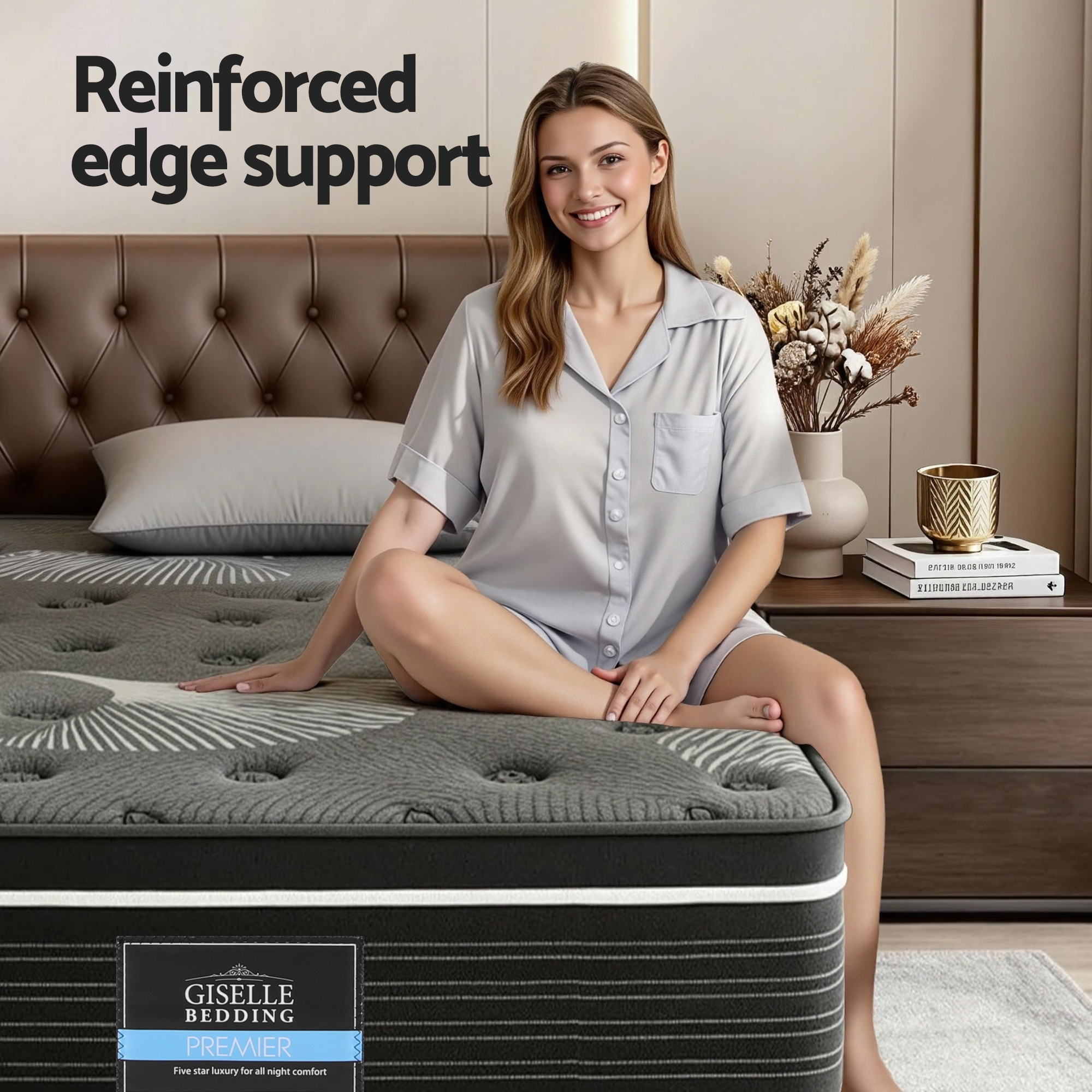 35cm Mattress Graphene Memory Foam Medium Firm Euro Top Mattresses King Single - Furniture > Mattresses > King Single Mattress - Rivercity House & Home Co. (ABN 18 642 972 209) - Affordable Modern Furniture Australia