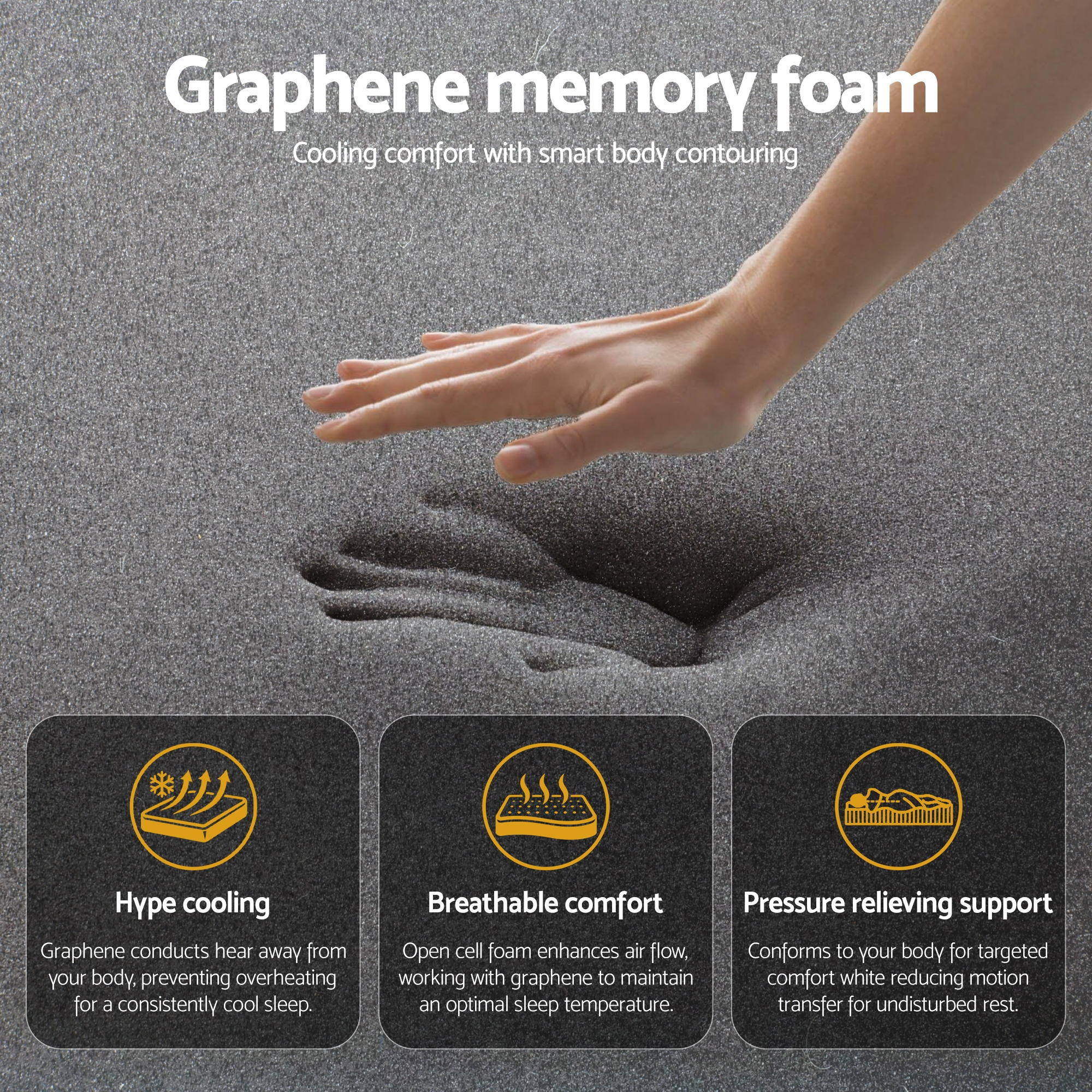 35cm Mattress Graphene Memory Foam Medium Firm Euro Top Mattresses Queen - Furniture > Mattresses > Queen Mattress - Rivercity House & Home Co. (ABN 18 642 972 209) - Affordable Modern Furniture Australia