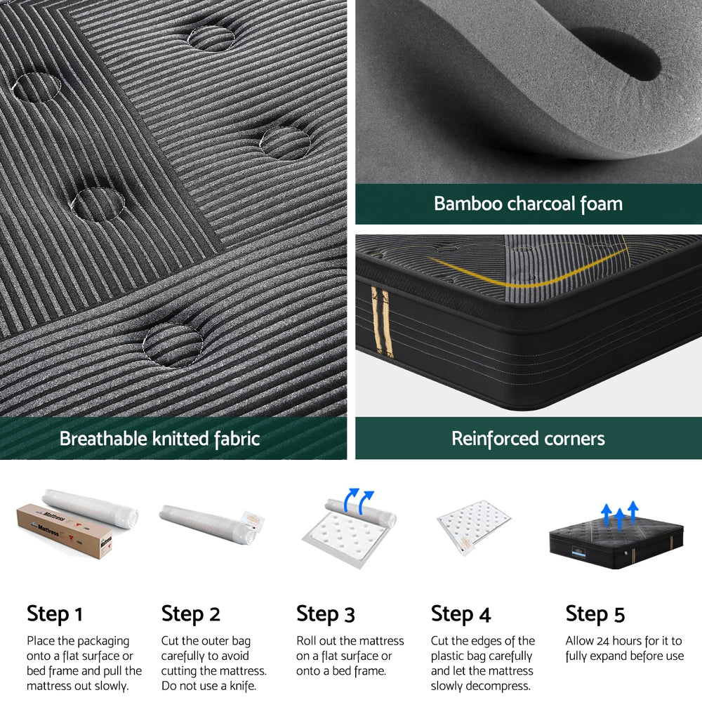 35cm Queen Bed Bamboo Pocket Firm Foam - Furniture > Mattresses > Queen Mattress - Rivercity House & Home Co. (ABN 18 642 972 209) - Affordable Modern Furniture Australia