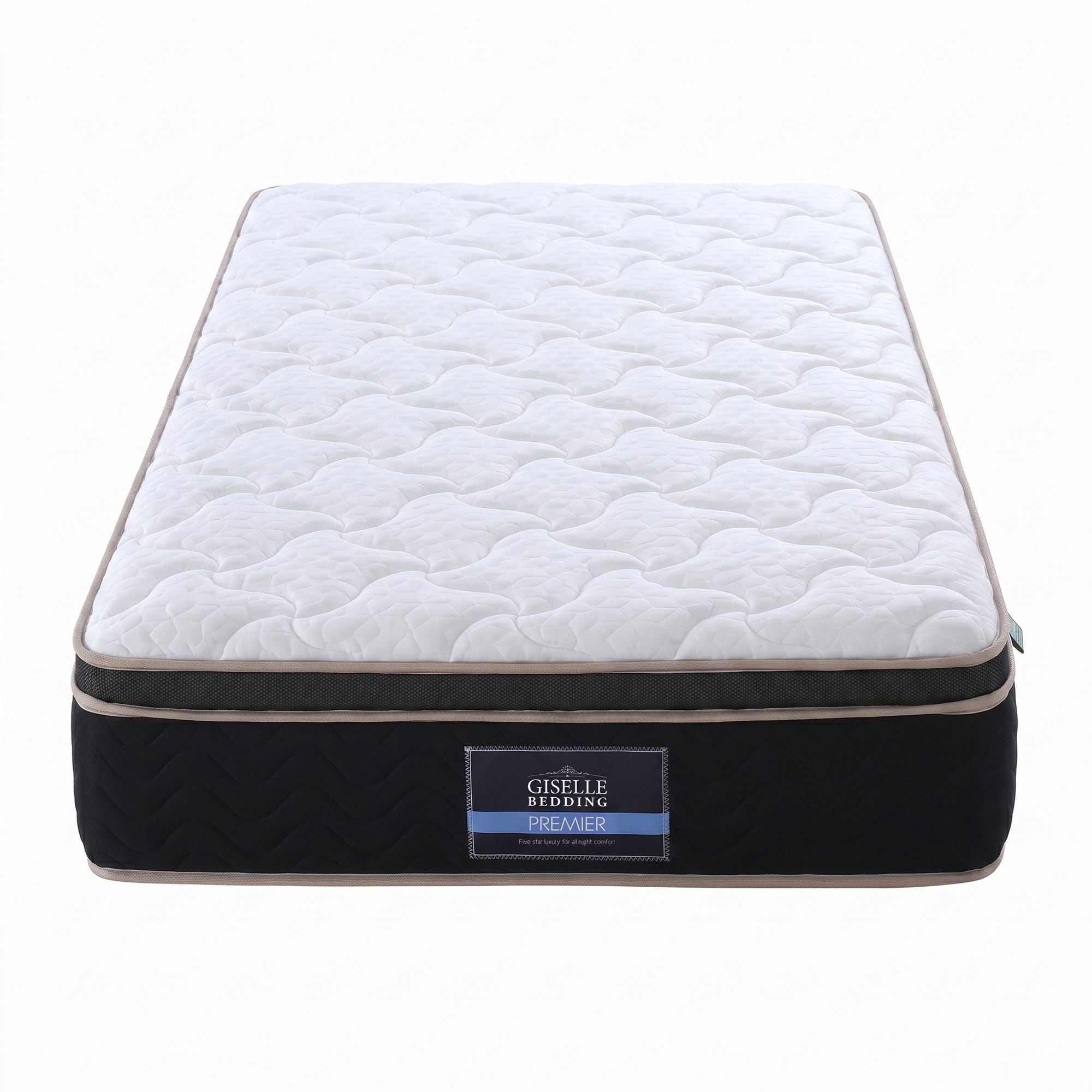 35cm Single Firm Mattress with Copper Memory Foam and Edge Support - Black & White - Furniture > Mattresses > Single Mattress - Rivercity House & Home Co. (ABN 18 642 972 209) - Affordable Modern Furniture Australia