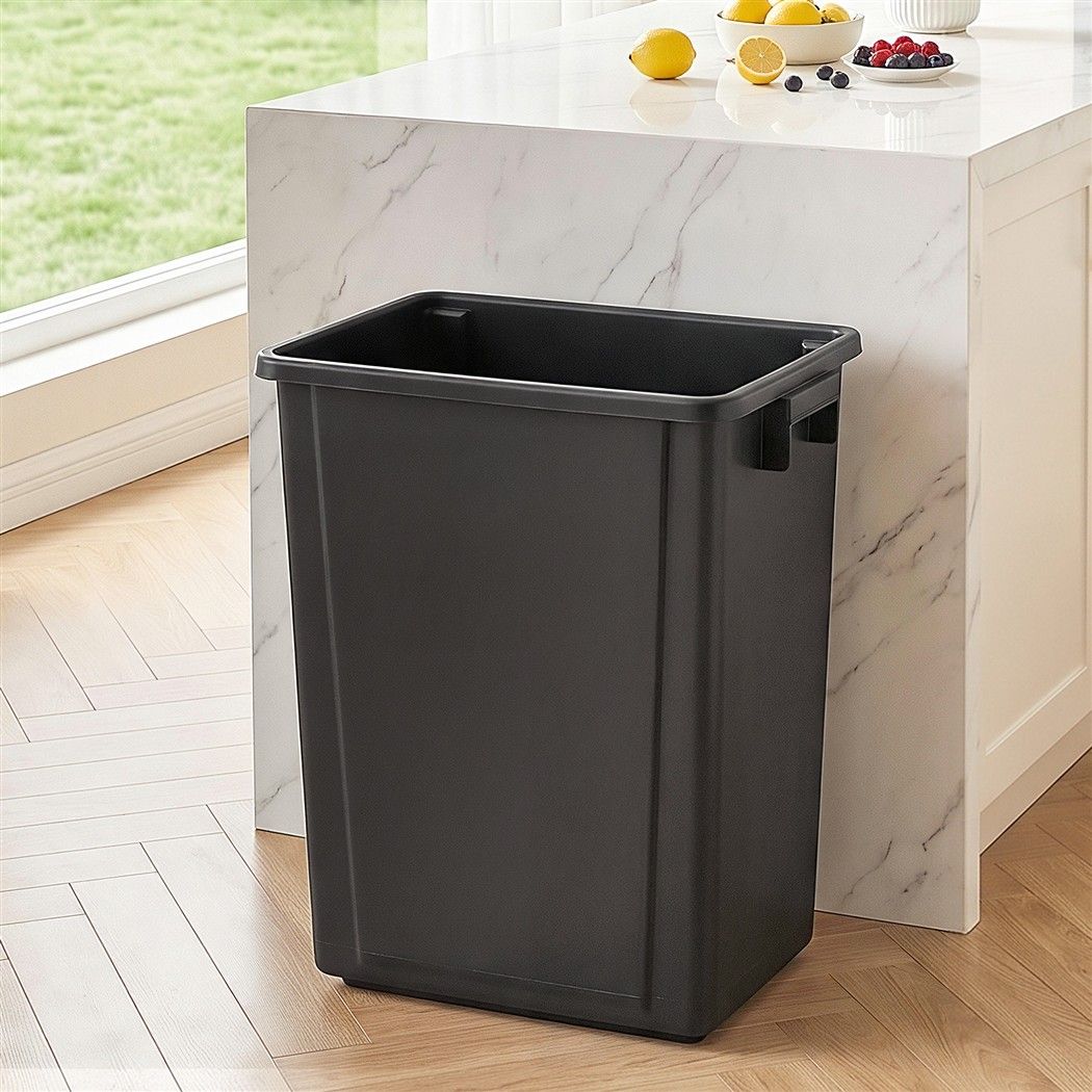 35L Open Top Rubbish Bin with Handles for Kitchen and Office - Dark Grey - Home & Garden > Kitchen Bins > Automatic Bins - Rivercity House & Home Co. (ABN 18 642 972 209) - Affordable Modern Furniture Australia