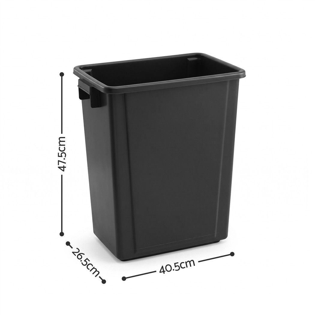 35L Open Top Rubbish Bin with Handles for Kitchen and Office - Dark Grey - Home & Garden > Kitchen Bins > Automatic Bins - Rivercity House & Home Co. (ABN 18 642 972 209) - Affordable Modern Furniture Australia