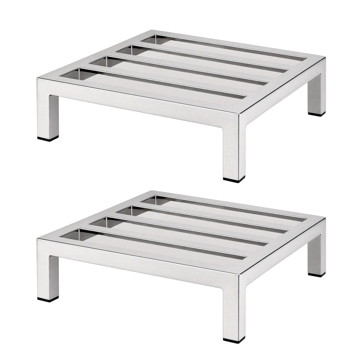 35x35cm Dunnage Rack 2-Pack Stainless Steel Kitchen Floor Stand - Silver - Tools > Tools Storage > Wall Storage Racks - Rivercity House & Home Co. (ABN 18 642 972 209) - Affordable Modern Furniture Australia