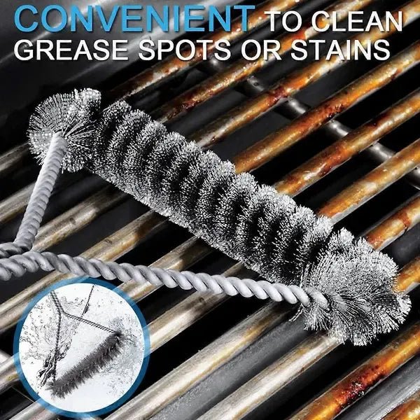 360 Degree Heavy Duty BBQ Grill Cleaning Brush with Stainless Steel Bristles and 30 cm Handle for Gas, Charcoal and Smoker Grates - Black - Home & Garden > BBQ > BBQ Cleaning - Rivercity House & Home Co. (ABN 18 642 972 209) - Affordable Modern Furniture Australia