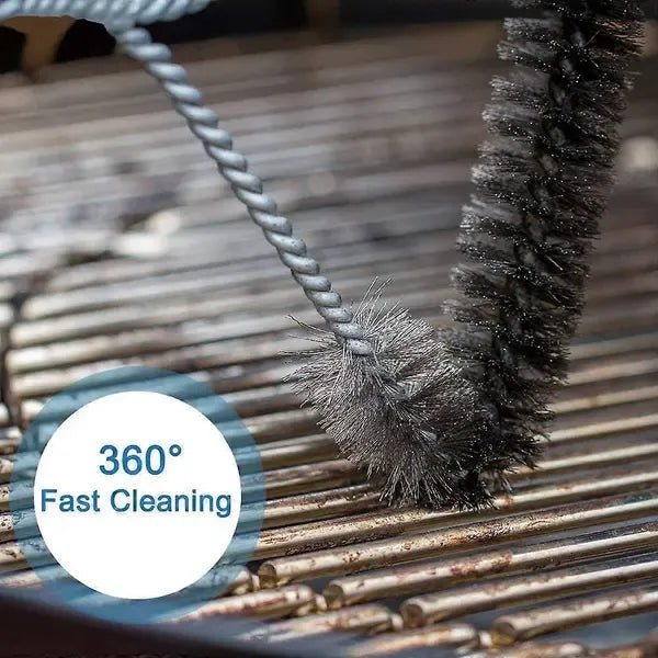 360 Degree Heavy Duty BBQ Grill Cleaning Brush with Stainless Steel Bristles and 30 cm Handle for Gas, Charcoal and Smoker Grates - Black - Home & Garden > BBQ > BBQ Cleaning - Rivercity House & Home Co. (ABN 18 642 972 209) - Affordable Modern Furniture Australia