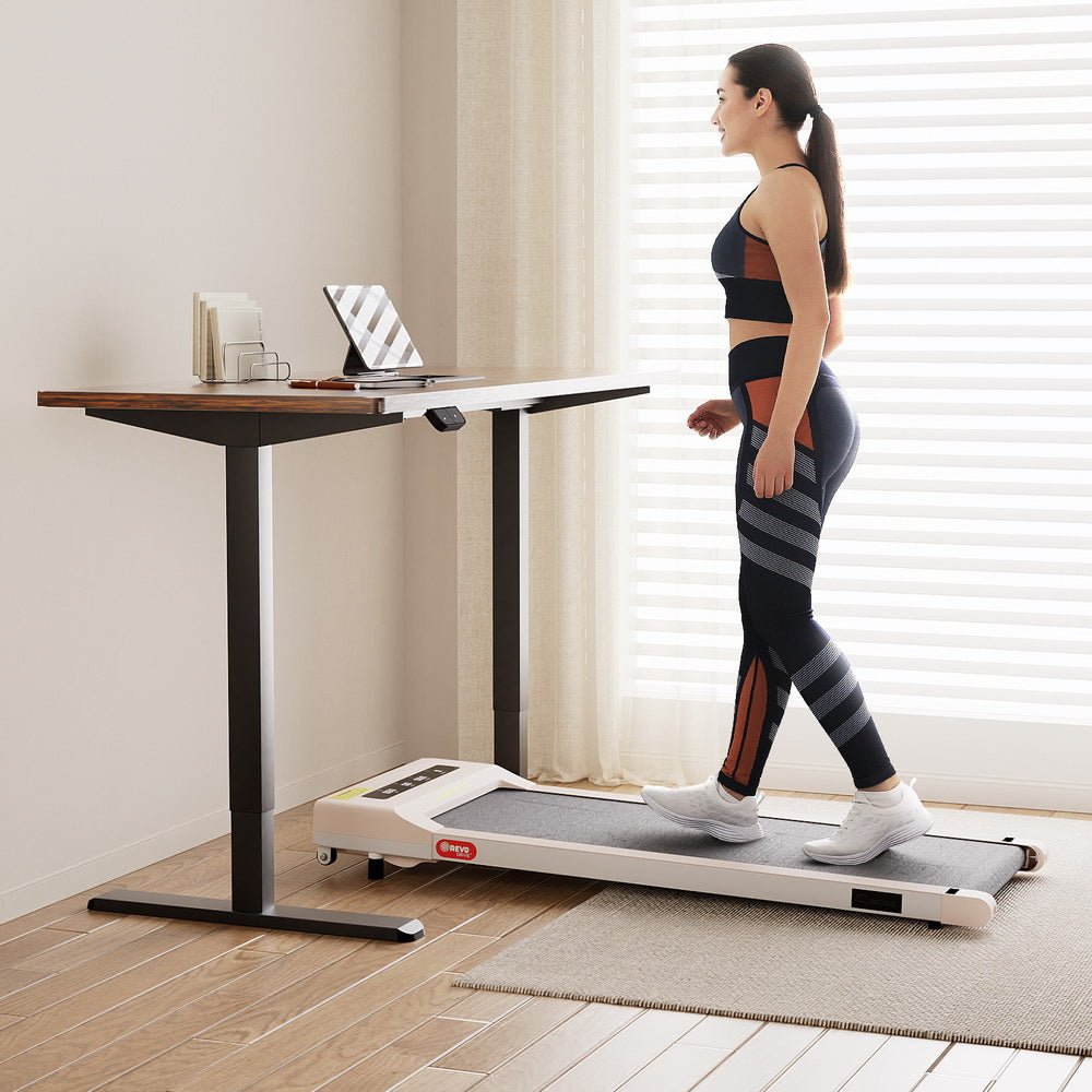 360mm Treadmill Electric Walking Pad with 140cm Automatic Standing Desk - Furniture > Office > Desks - Rivercity House & Home Co. (ABN 18 642 972 209) - Affordable Modern Furniture Australia