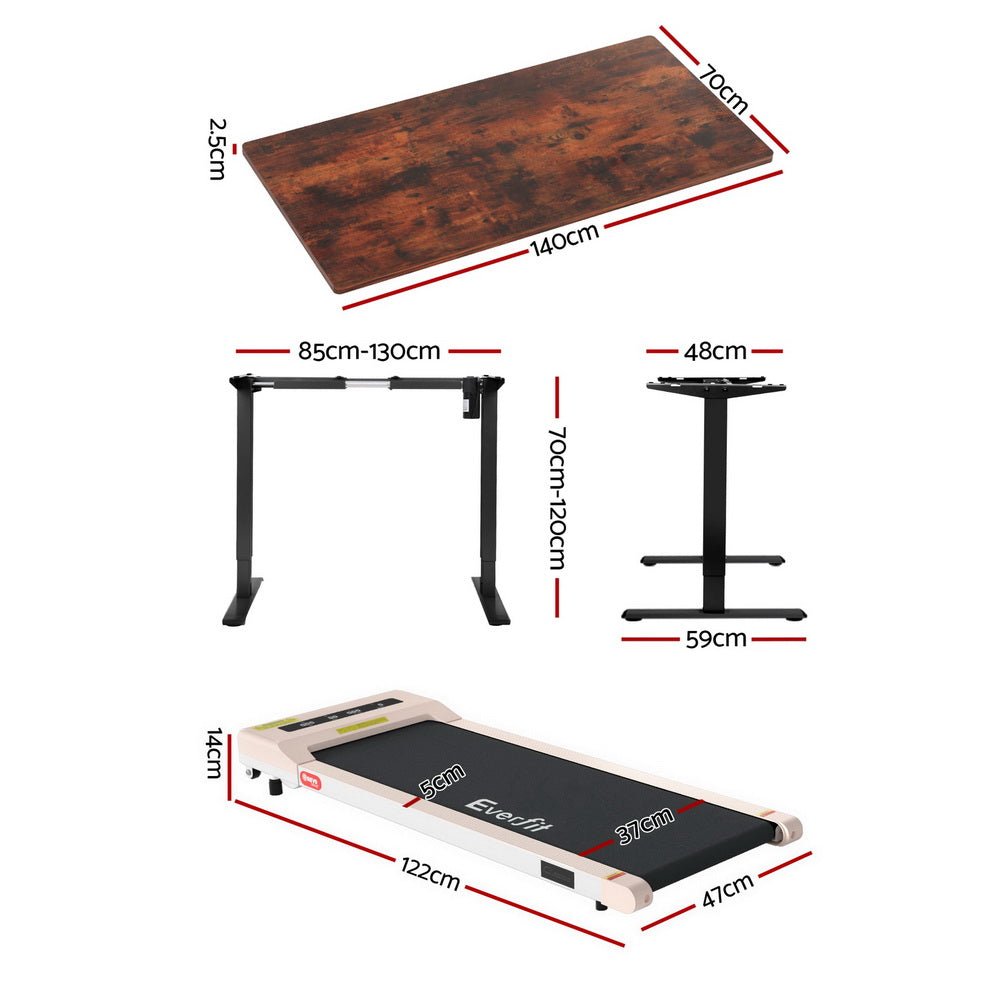 360mm Treadmill Electric Walking Pad with 140cm Automatic Standing Desk - Furniture > Office > Desks - Rivercity House & Home Co. (ABN 18 642 972 209) - Affordable Modern Furniture Australia