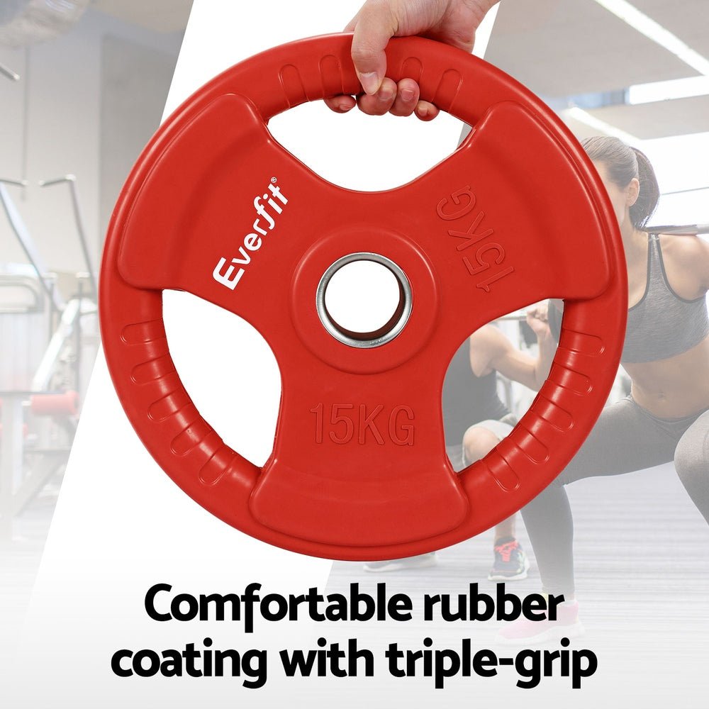 36kg Barbell and Dumbbell Set 120cm with Plates - Red - Sports & Fitness > Exercise, Gym & Fitness > Free Weights - Rivercity House & Home Co. (ABN 18 642 972 209) - Affordable Modern Furniture Australia