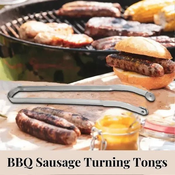 38 cm Stainless Steel BBQ Sausage Turning Tongs with Long Handle for Grilling - Silver - Home & Garden > BBQ > BBQ Tools - Rivercity House & Home Co. (ABN 18 642 972 209) - Affordable Modern Furniture Australia