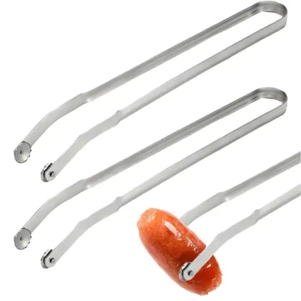 38 cm Stainless Steel BBQ Sausage Turning Tongs with Long Handle for Grilling - Silver - Home & Garden > BBQ > BBQ Tools - Rivercity House & Home Co. (ABN 18 642 972 209) - Affordable Modern Furniture Australia