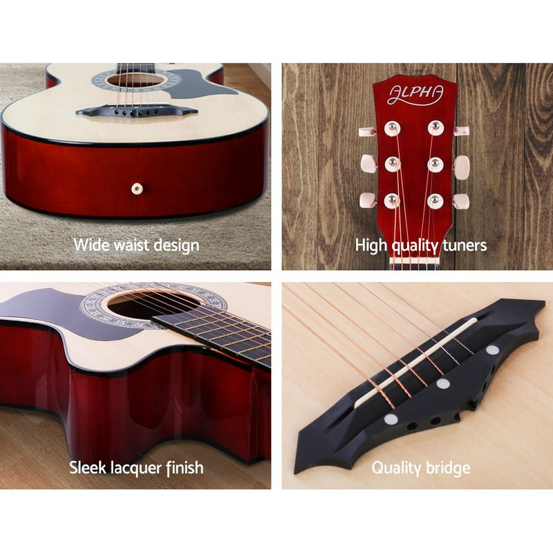 38 Inch Acoustic Guitar 9 Piece Set With Stand - Audio & Video > Musical Instrument & Accessories - Rivercity House & Home Co. (ABN 18 642 972 209) - Affordable Modern Furniture Australia