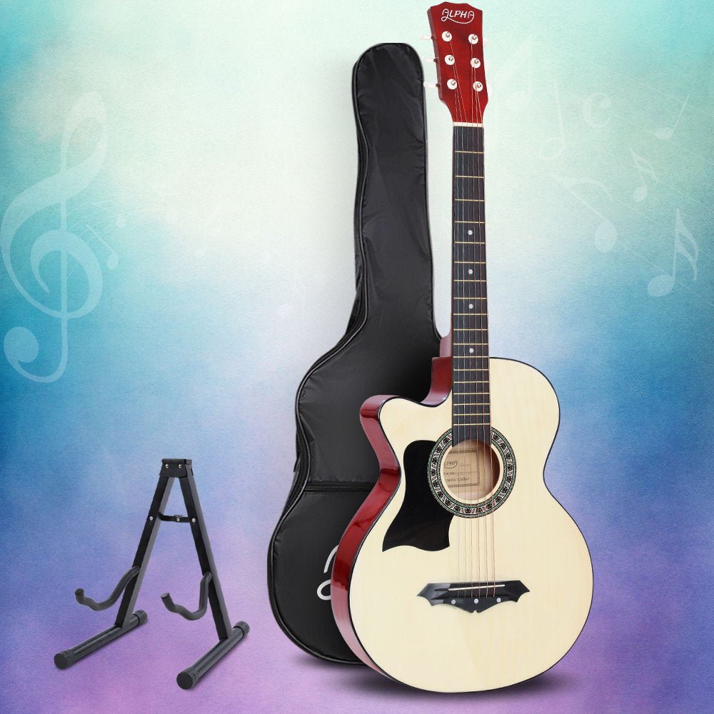 38 Inch Left Handed Acoustic Guitar 9 Piece Set With Stand - Audio & Video > Musical Instrument & Accessories - Rivercity House & Home Co. (ABN 18 642 972 209) - Affordable Modern Furniture Australia