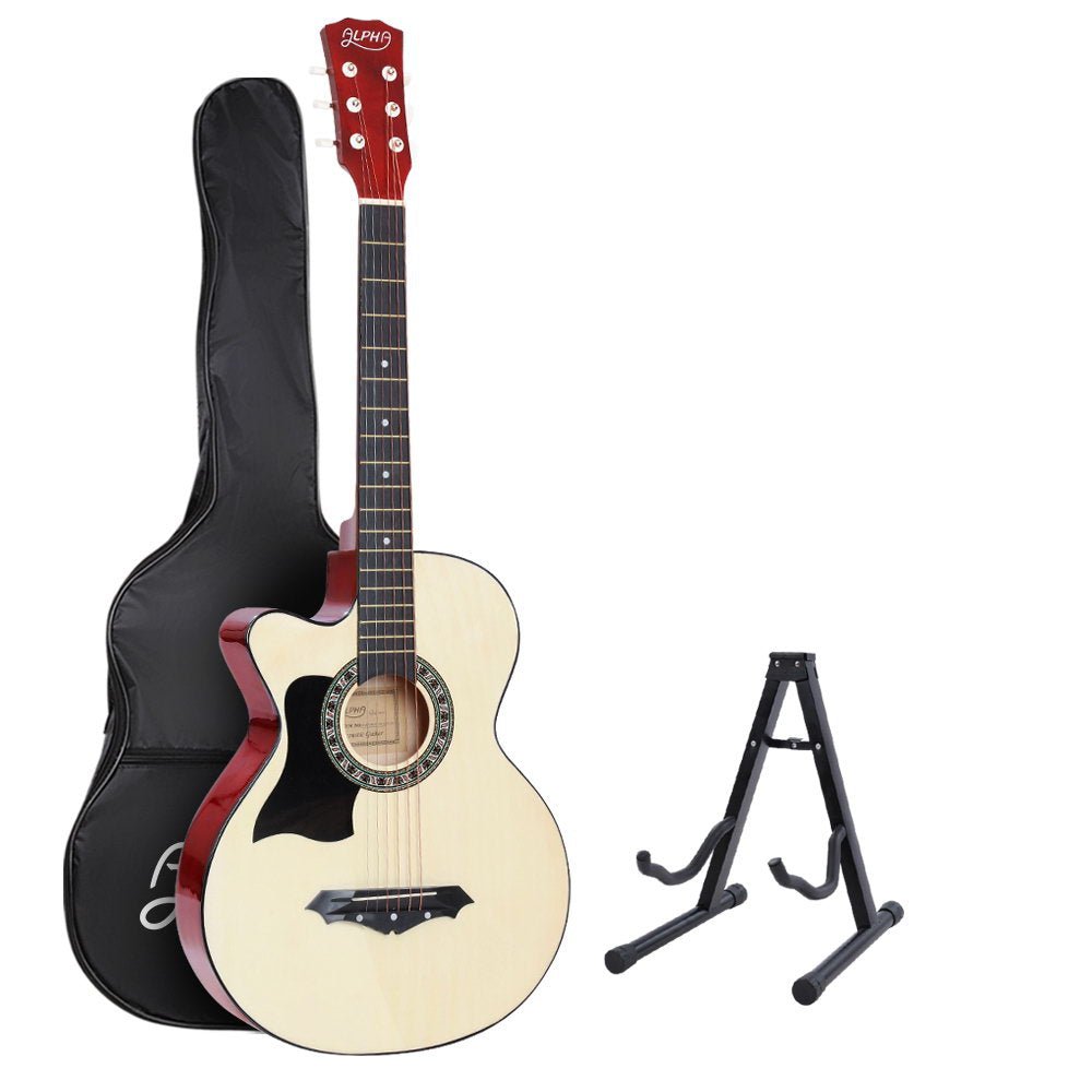 38 Inch Left Handed Acoustic Guitar 9 Piece Set With Stand - Audio & Video > Musical Instrument & Accessories - Rivercity House & Home Co. (ABN 18 642 972 209) - Affordable Modern Furniture Australia
