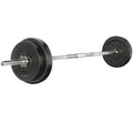 38kg Barbell Set with 168cm Barbell Bar and Weight Plates - Rubber