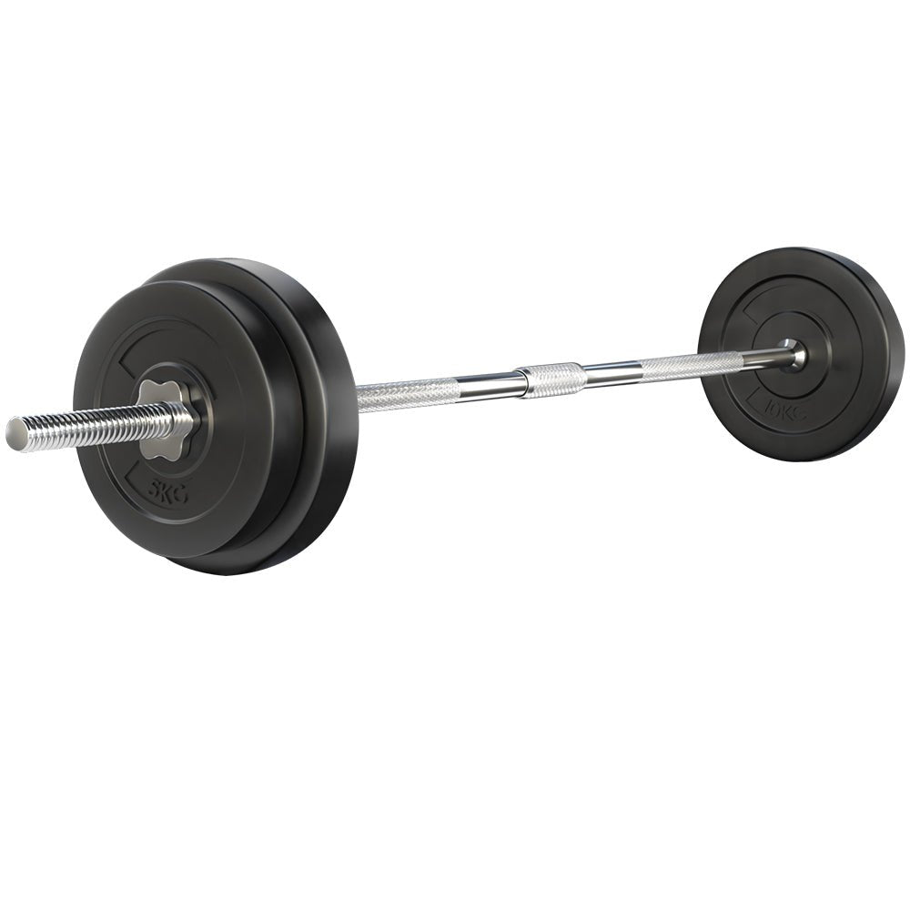 38kg Barbell Set with 168cm Barbell Bar and Weight Plates - Rubber - Sports & Fitness > Exercise, Gym & Fitness > Exercise Benches - Rivercity House & Home Co. (ABN 18 642 972 209) - Affordable Modern Furniture Australia