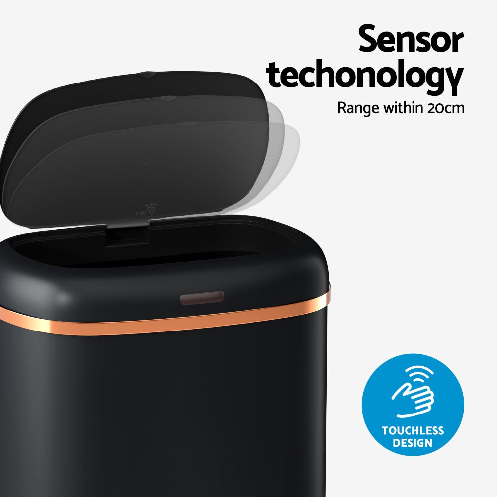 38L Motion Sensor Bin Rubbish Automatic Black - Home & Garden > Kitchen Bins > Automatic Bins - Rivercity House & Home Co. (ABN 18 642 972 209) - Affordable Modern Furniture Australia