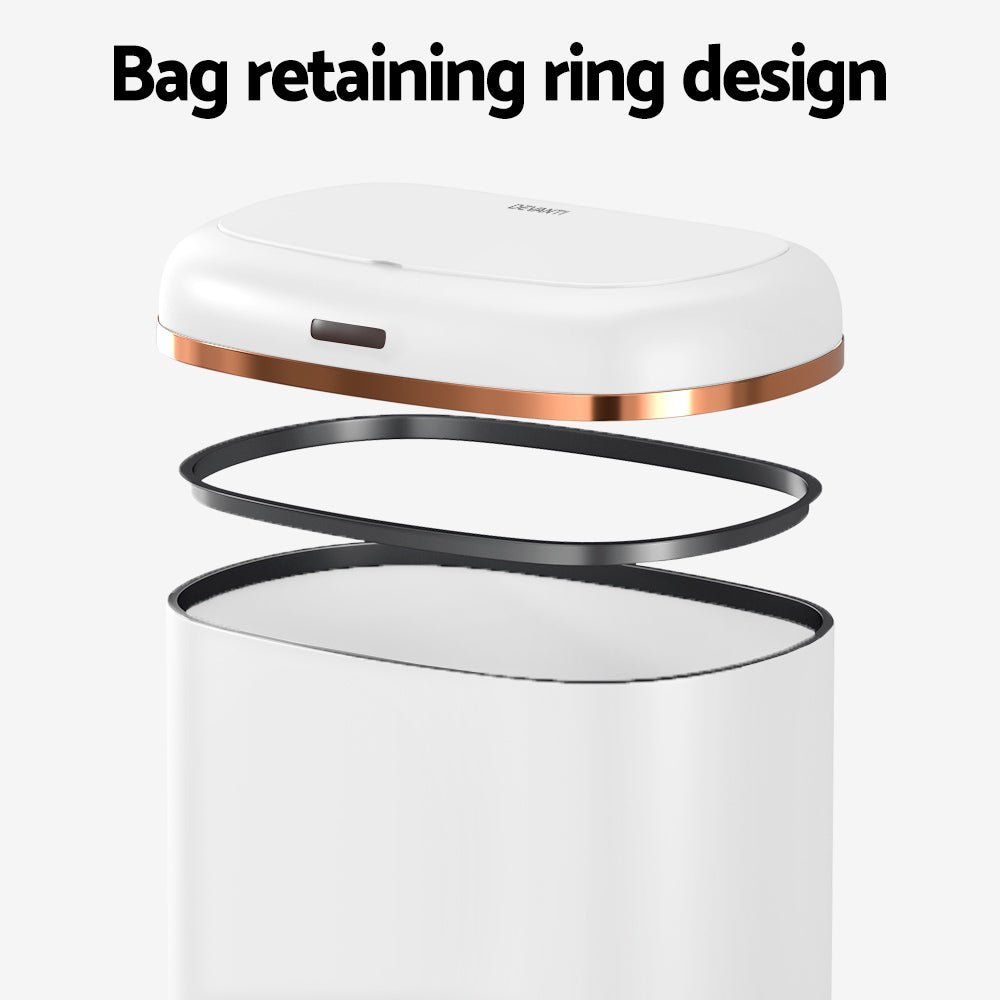 38L Motion Sensor Bin Rubbish Automatic White - Home & Garden > Kitchen Bins > Automatic Bins - Rivercity House & Home Co. (ABN 18 642 972 209) - Affordable Modern Furniture Australia