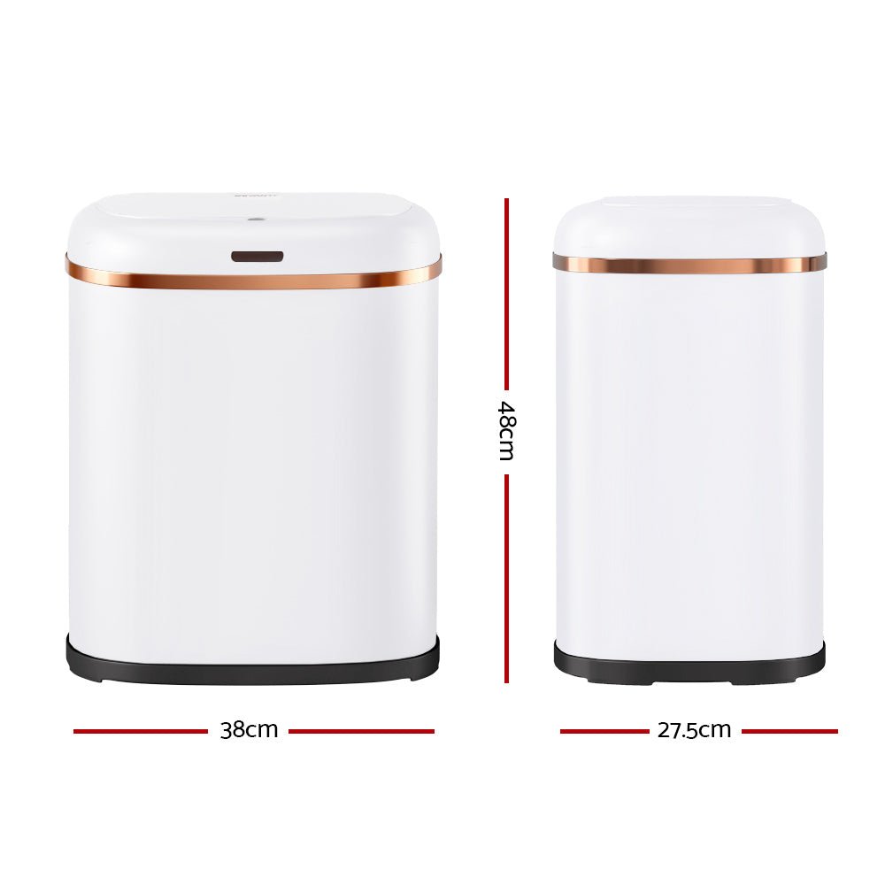 38L Motion Sensor Bin Rubbish Automatic White - Home & Garden > Kitchen Bins > Automatic Bins - Rivercity House & Home Co. (ABN 18 642 972 209) - Affordable Modern Furniture Australia