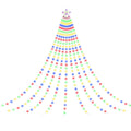 3.8M 340 LED Christmas Waterfall String Lights with Star Topper - Multi-Coloured