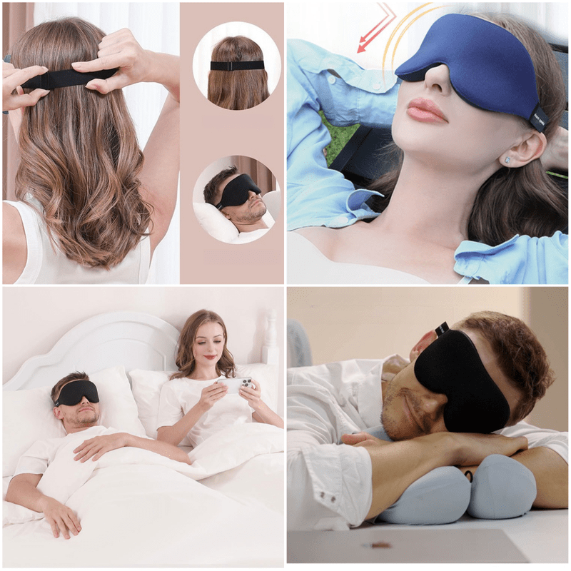 3D Contoured Blackout Sleep Mask - Blue - Health & Beauty > Health & Wellbeing > Sleeping Aids - Rivercity House & Home Co. (ABN 18 642 972 209) - Affordable Modern Furniture Australia