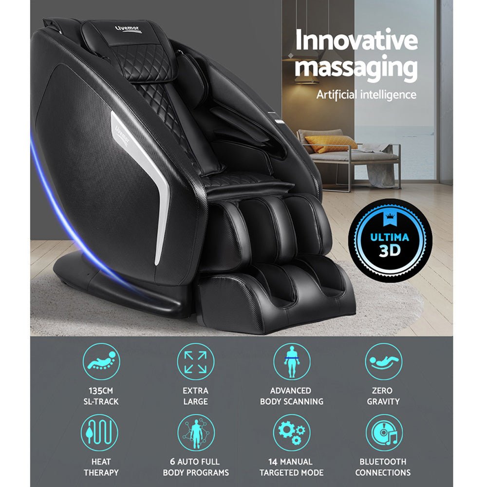 3D Massage Chair Electric Recliner Massager Delmue - Furniture > Bar Stools & Chairs > Massage Chairs - Rivercity House & Home Co. (ABN 18 642 972 209) - Affordable Modern Furniture Australia