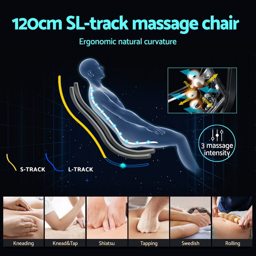3D OLIN Electric Massage Chair Recliner with 3D Massager - White & Beige - Furniture > Bar Stools & Chairs > Massage Chairs - Rivercity House & Home Co. (ABN 18 642 972 209) - Affordable Modern Furniture Australia