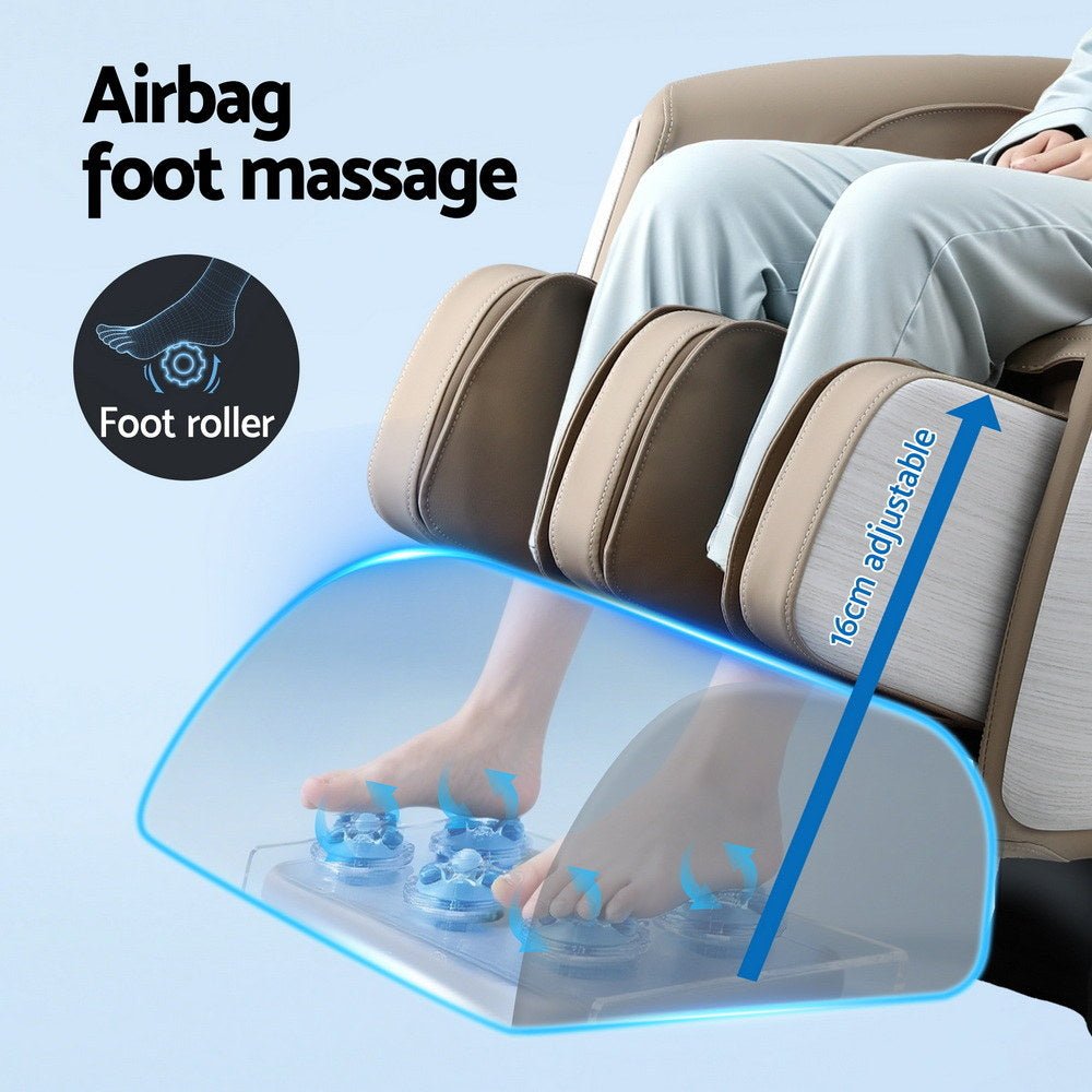 3D OLIN Electric Massage Chair Recliner with 3D Massager - White & Beige - Furniture > Bar Stools & Chairs > Massage Chairs - Rivercity House & Home Co. (ABN 18 642 972 209) - Affordable Modern Furniture Australia