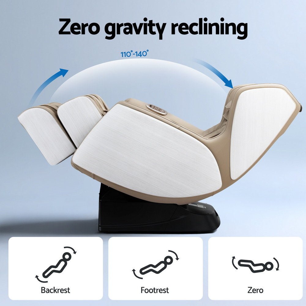 3D OLIN Electric Massage Chair Recliner with 3D Massager - White & Beige - Furniture > Bar Stools & Chairs > Massage Chairs - Rivercity House & Home Co. (ABN 18 642 972 209) - Affordable Modern Furniture Australia