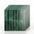 3D Peel and Stick LinearGrid Wall Tiles 10 Sheets - Green