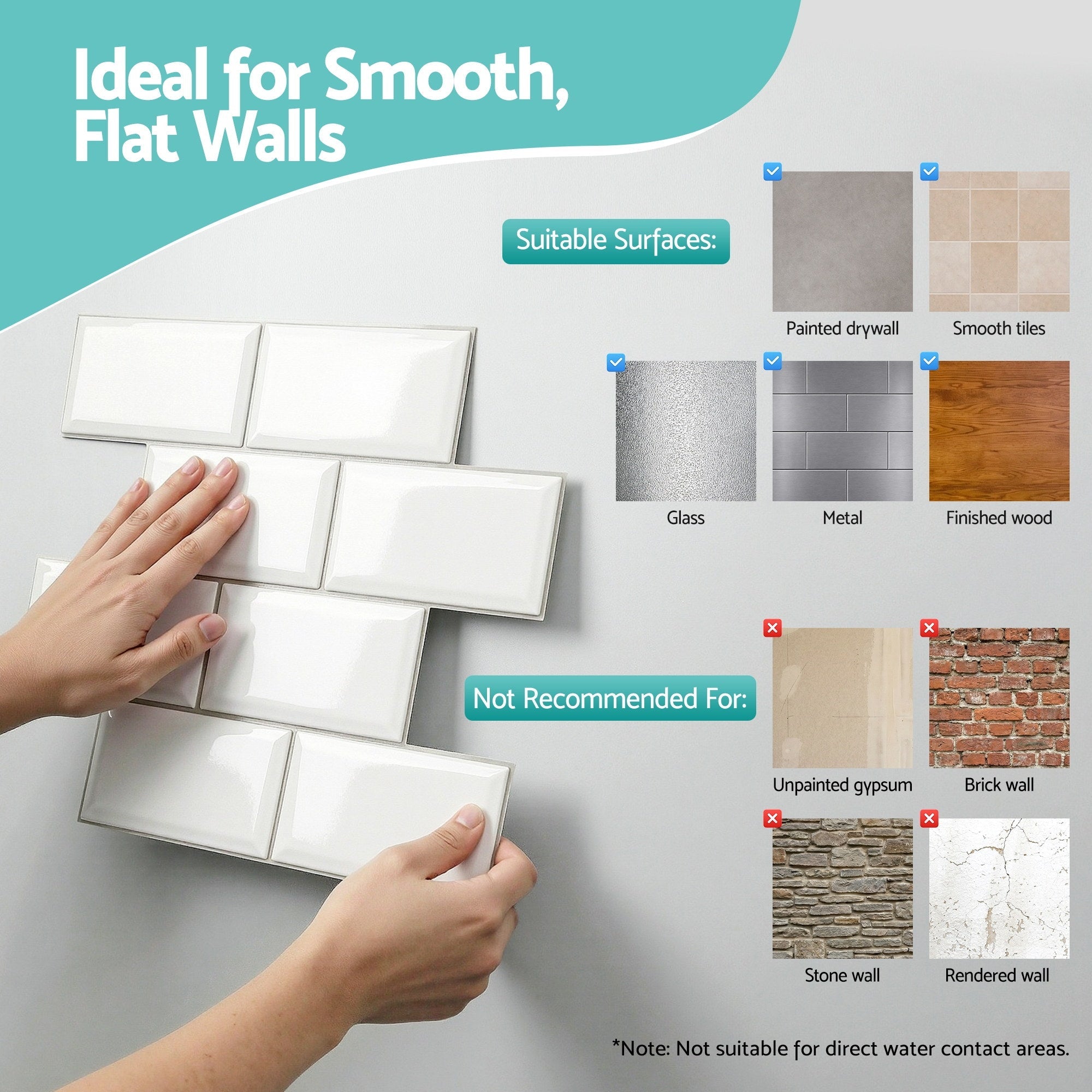 3D Peel and Stick Subway Wall Tiles 10 Sheets 2.3mm Thick - White - Home & Garden > Decor > Wallpaper - Rivercity House & Home Co. (ABN 18 642 972 209) - Affordable Modern Furniture Australia