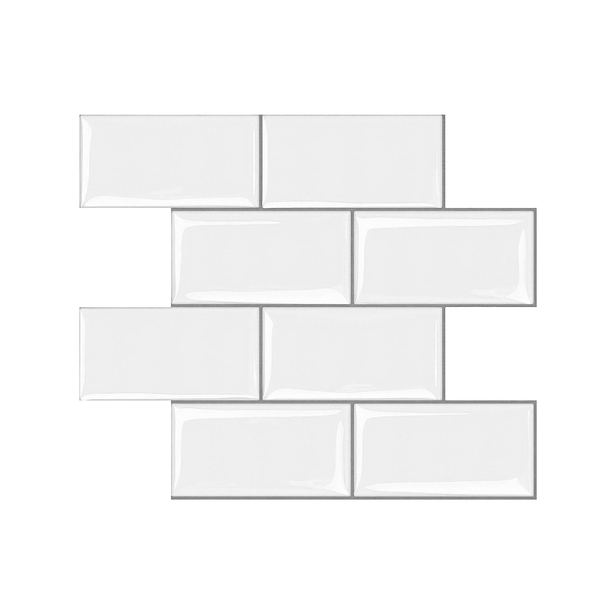 3D Peel and Stick Subway Wall Tiles 10 Sheets 2.3mm Thick - White - Home & Garden > Decor > Wallpaper - Rivercity House & Home Co. (ABN 18 642 972 209) - Affordable Modern Furniture Australia