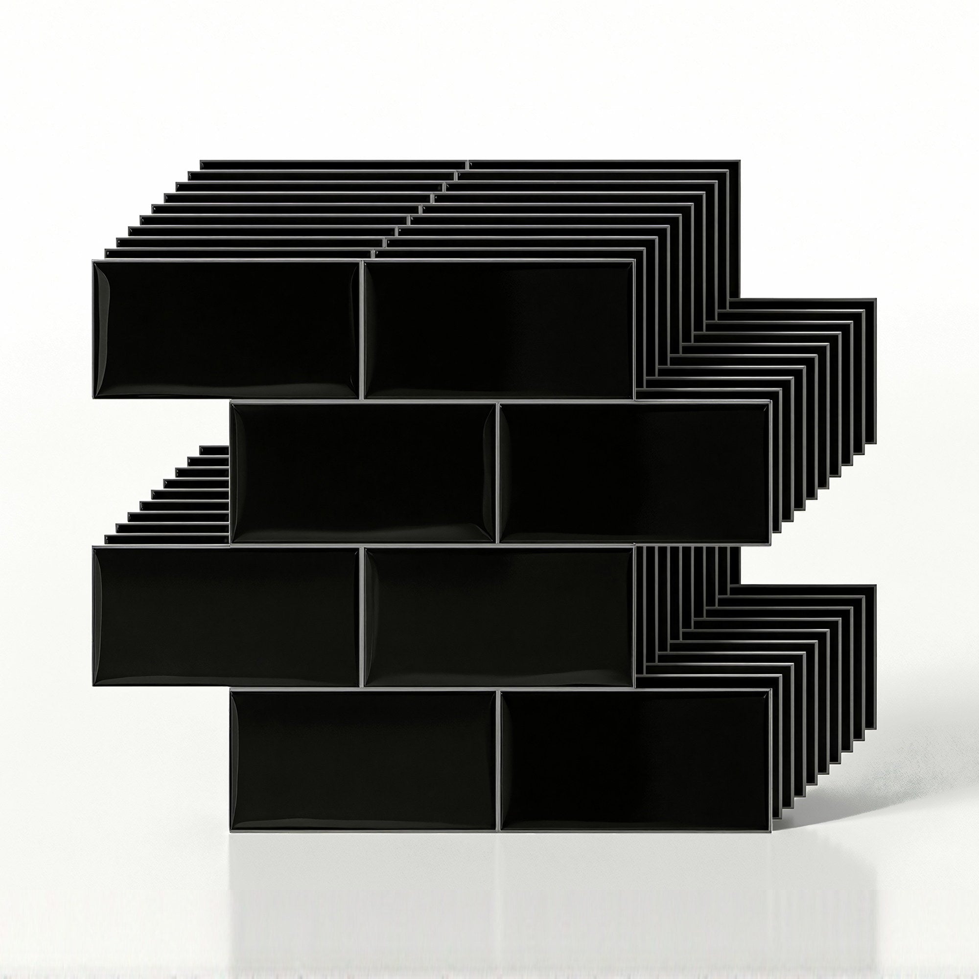 3D Peel and Stick Subway Wall Tiles 10 Sheets - Black - Home & Garden > Decor > Wallpaper - Rivercity House & Home Co. (ABN 18 642 972 209) - Affordable Modern Furniture Australia