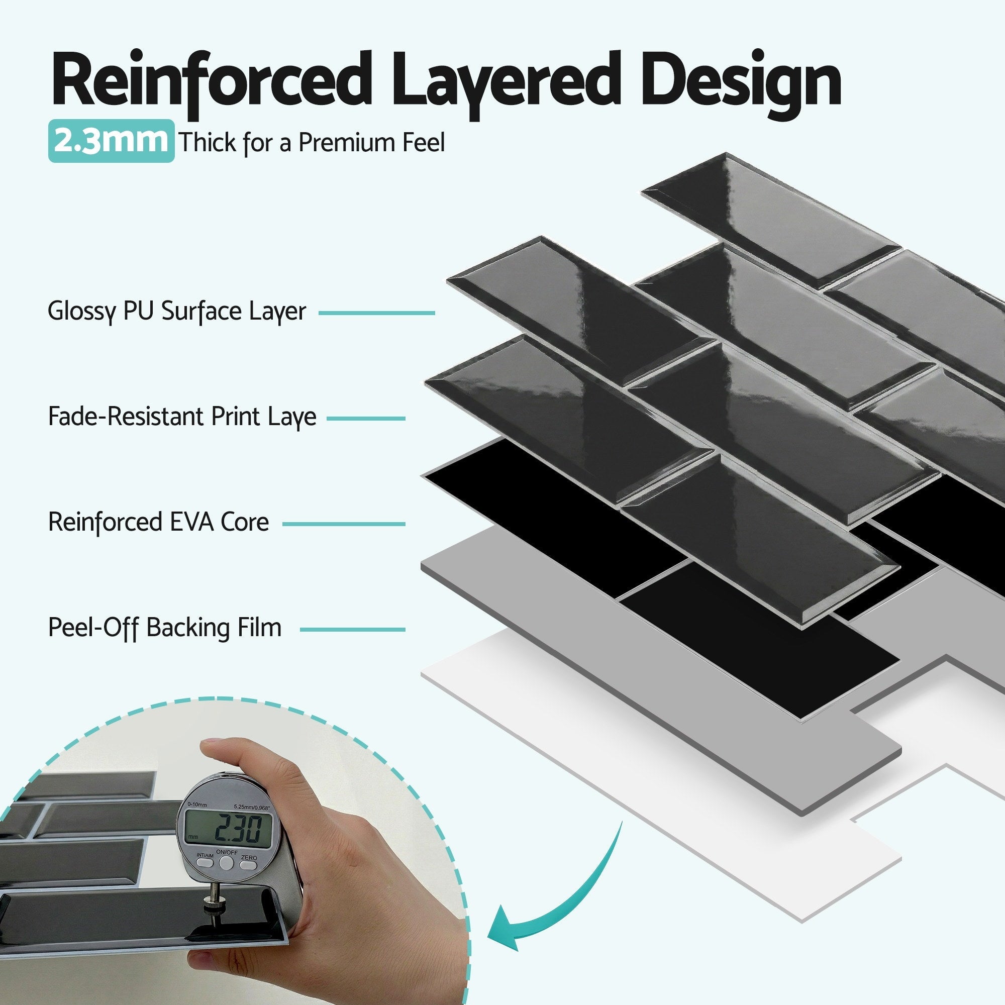 3D Peel and Stick Subway Wall Tiles 10 Sheets - Black - Home & Garden > Decor > Wallpaper - Rivercity House & Home Co. (ABN 18 642 972 209) - Affordable Modern Furniture Australia