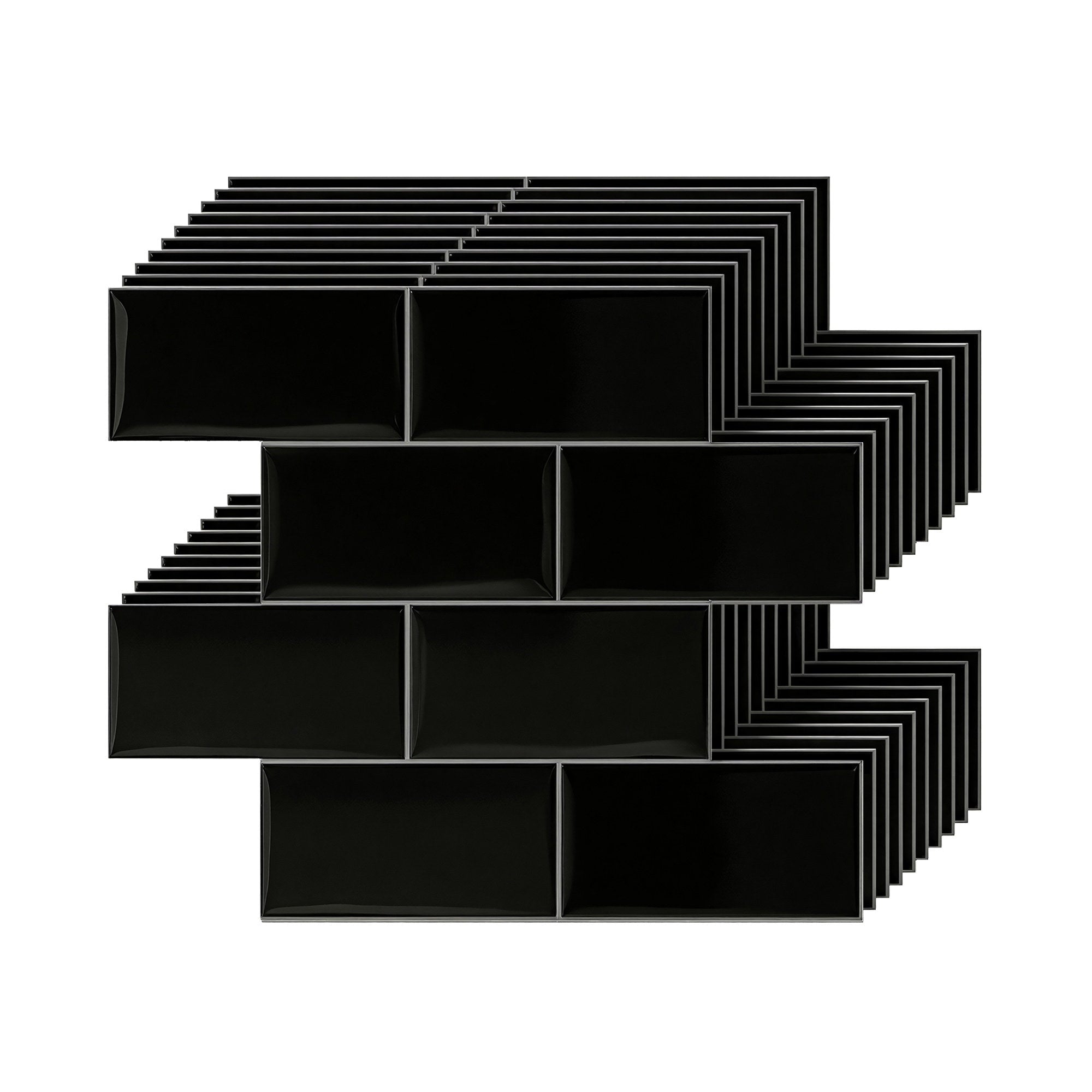 3D Peel and Stick Subway Wall Tiles 10 Sheets - Black - Home & Garden > Decor > Wallpaper - Rivercity House & Home Co. (ABN 18 642 972 209) - Affordable Modern Furniture Australia