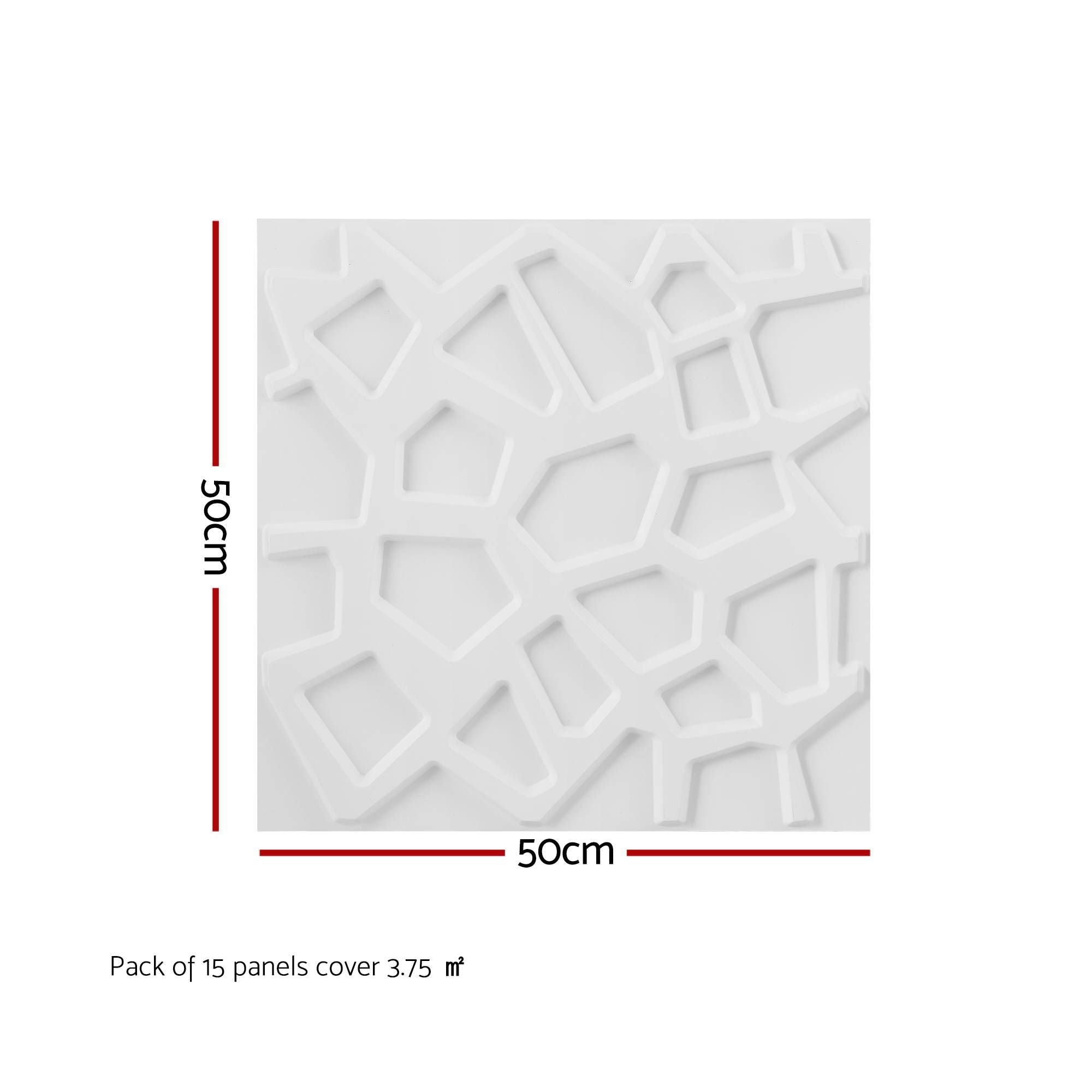 3D PVC Decorative Wall Panels 50x50cm Set of 15 - White - Home & Garden > Decor > Wallpaper - Rivercity House & Home Co. (ABN 18 642 972 209) - Affordable Modern Furniture Australia