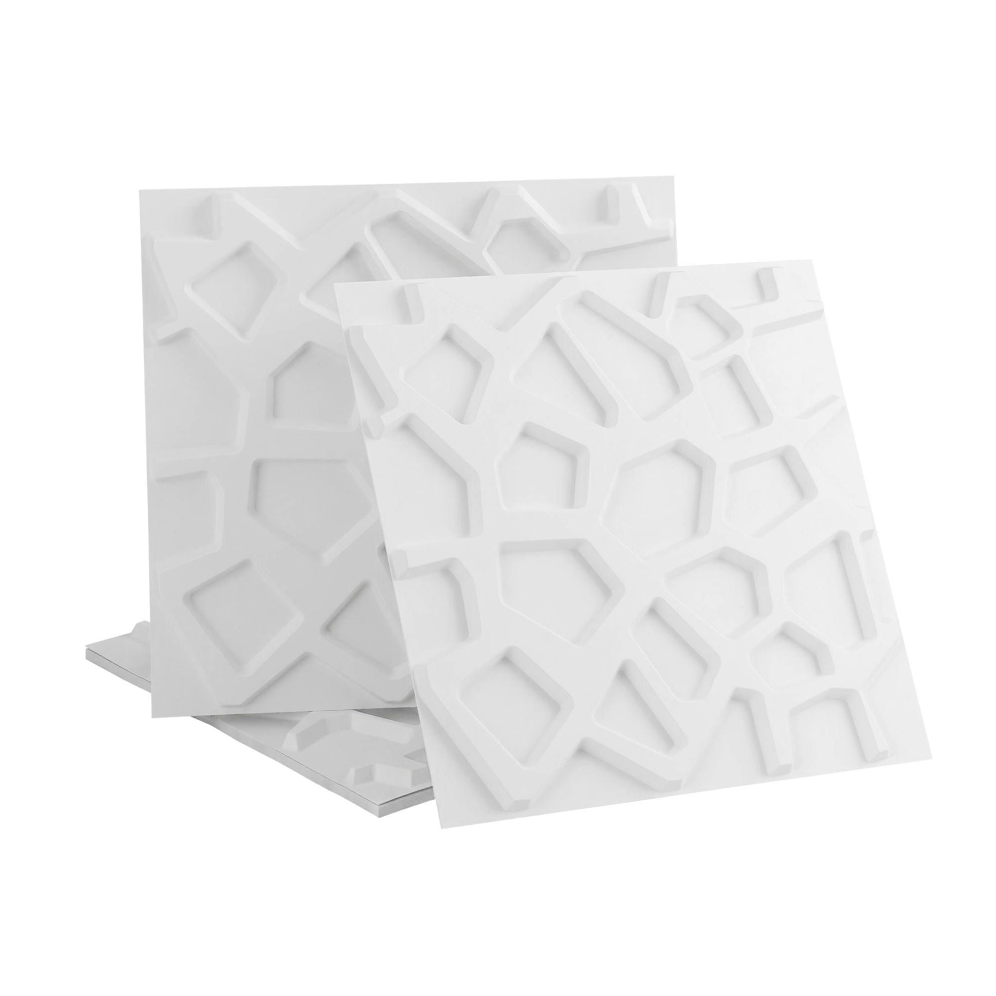 3D PVC Decorative Wall Panels 50x50cm Set of 15 - White - Home & Garden > Decor > Wallpaper - Rivercity House & Home Co. (ABN 18 642 972 209) - Affordable Modern Furniture Australia