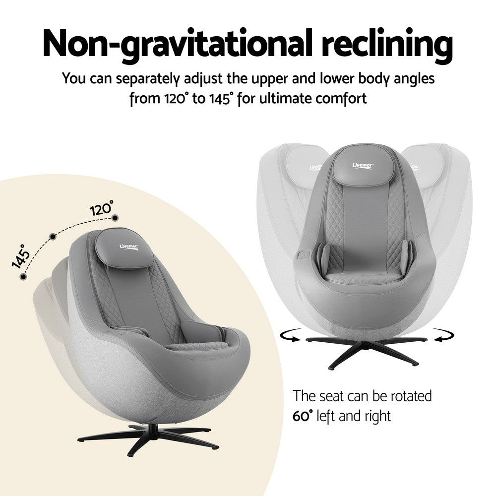 3D Roli Electric Massage Chair Recliner with Bluetooth Speakers - Grey - Furniture > Bar Stools & Chairs > Massage Chairs - Rivercity House & Home Co. (ABN 18 642 972 209) - Affordable Modern Furniture Australia