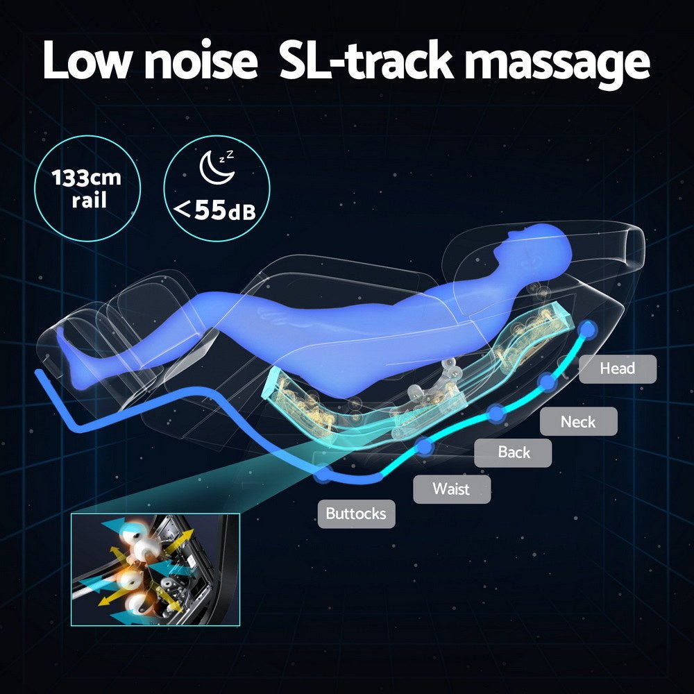 3D Roli Electric Massage Chair Recliner with Bluetooth Speakers - Grey - Furniture > Bar Stools & Chairs > Massage Chairs - Rivercity House & Home Co. (ABN 18 642 972 209) - Affordable Modern Furniture Australia