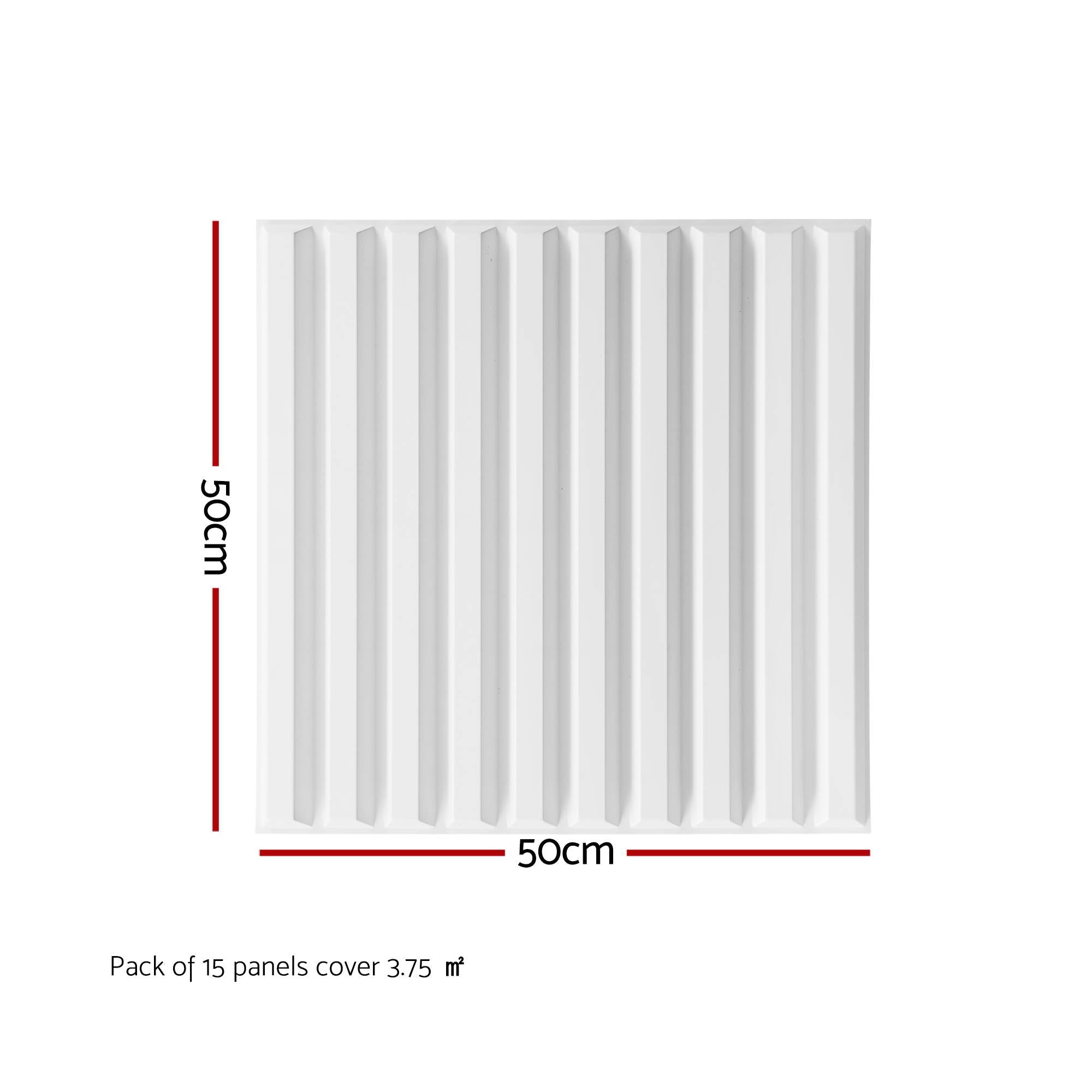 3D Vertical PVC Wall Panels 50x50cm Set of 15 - White - Home & Garden > Decor > Wallpaper - Rivercity House & Home Co. (ABN 18 642 972 209) - Affordable Modern Furniture Australia