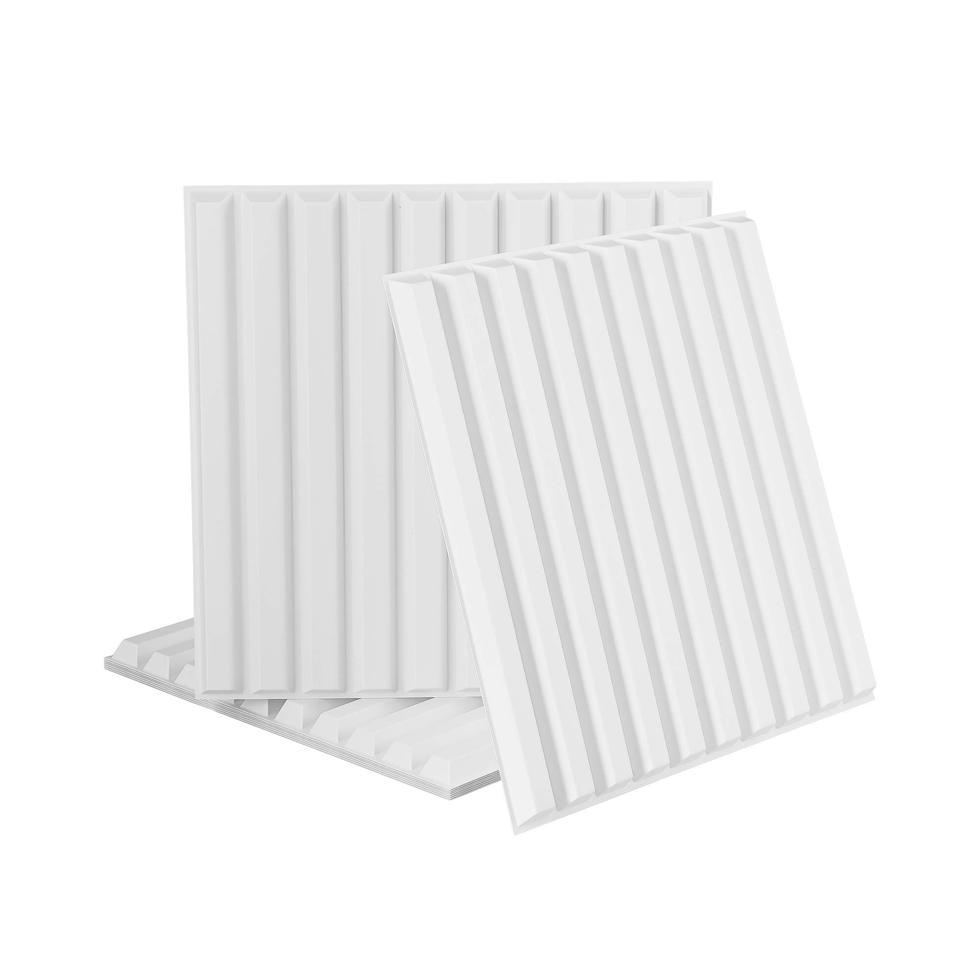 3D Vertical PVC Wall Panels 50x50cm Set of 15 - White - Home & Garden > Decor > Wallpaper - Rivercity House & Home Co. (ABN 18 642 972 209) - Affordable Modern Furniture Australia
