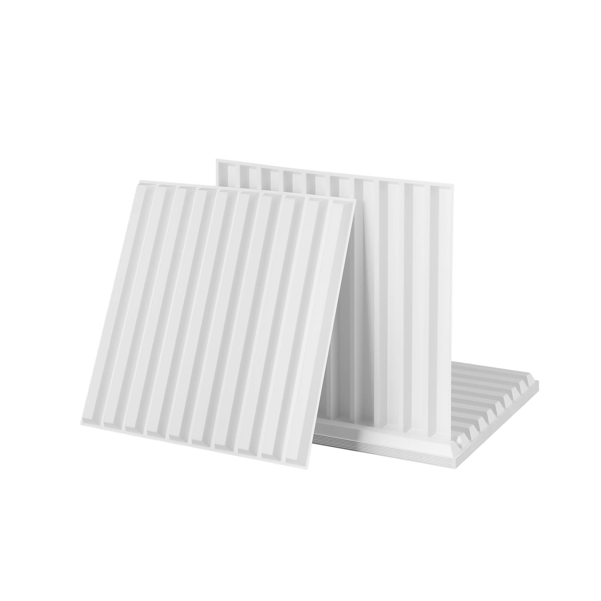 3D Vertical PVC Wall Panels 50x50cm Set of 15 - White - Home & Garden > Decor > Wallpaper - Rivercity House & Home Co. (ABN 18 642 972 209) - Affordable Modern Furniture Australia