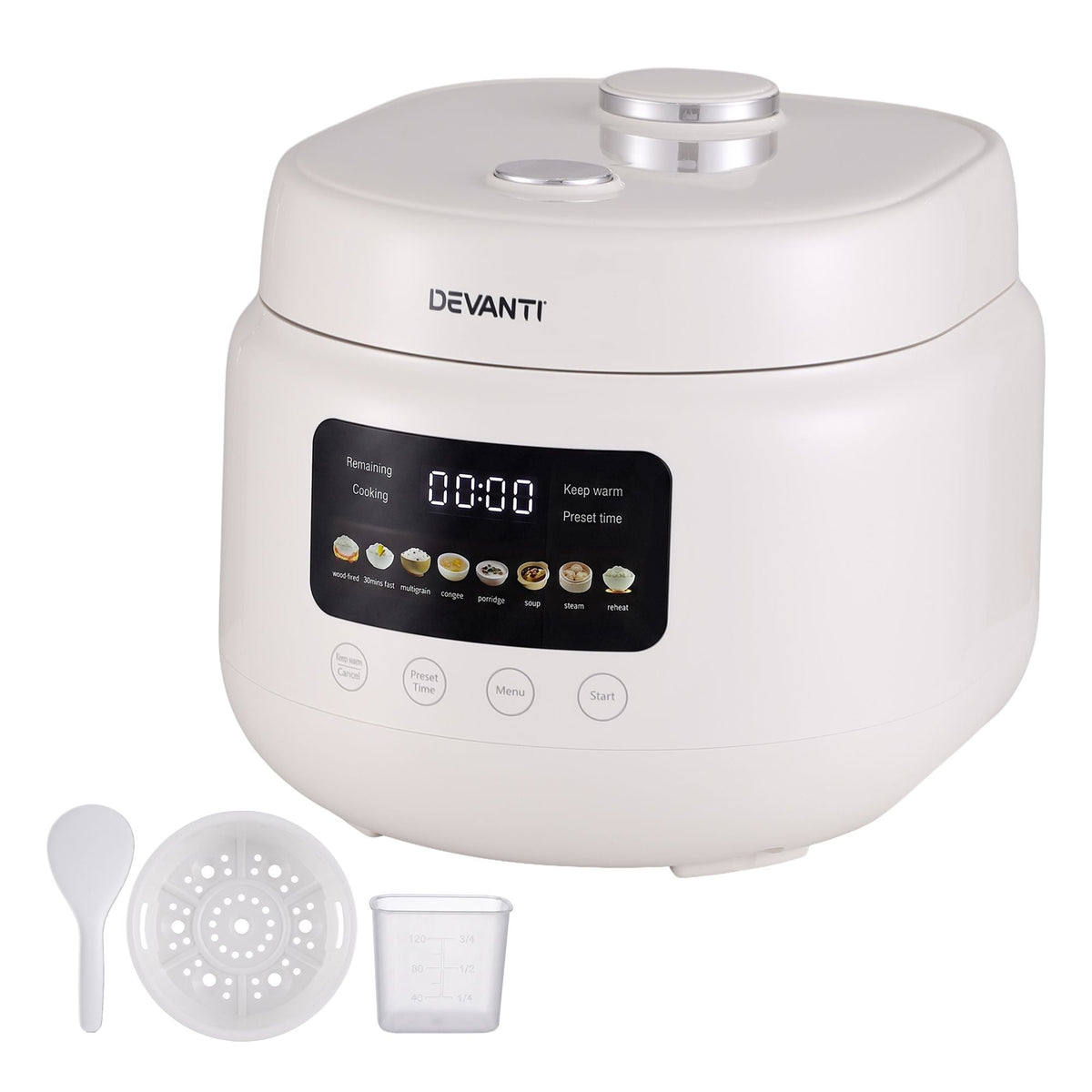 3L 6-Cup 8-in-1 Multi Rice Cooker with 24H Preset - Off-White - Appliances > Kitchen Appliances > Rice Cookers & Steamers - Rivercity House & Home Co. (ABN 18 642 972 209) - Affordable Modern Furniture Australia