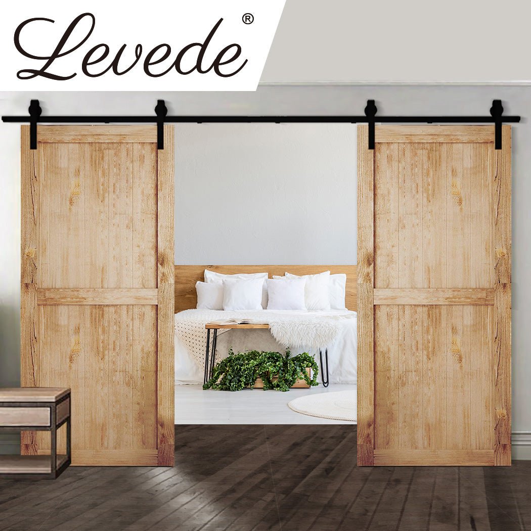 3M Antique Classic Double Sliding Barn Door Kit - Black - Rivercity House & Home Co. (ABN 18 642 972 209) - Affordable Modern Furniture Australia