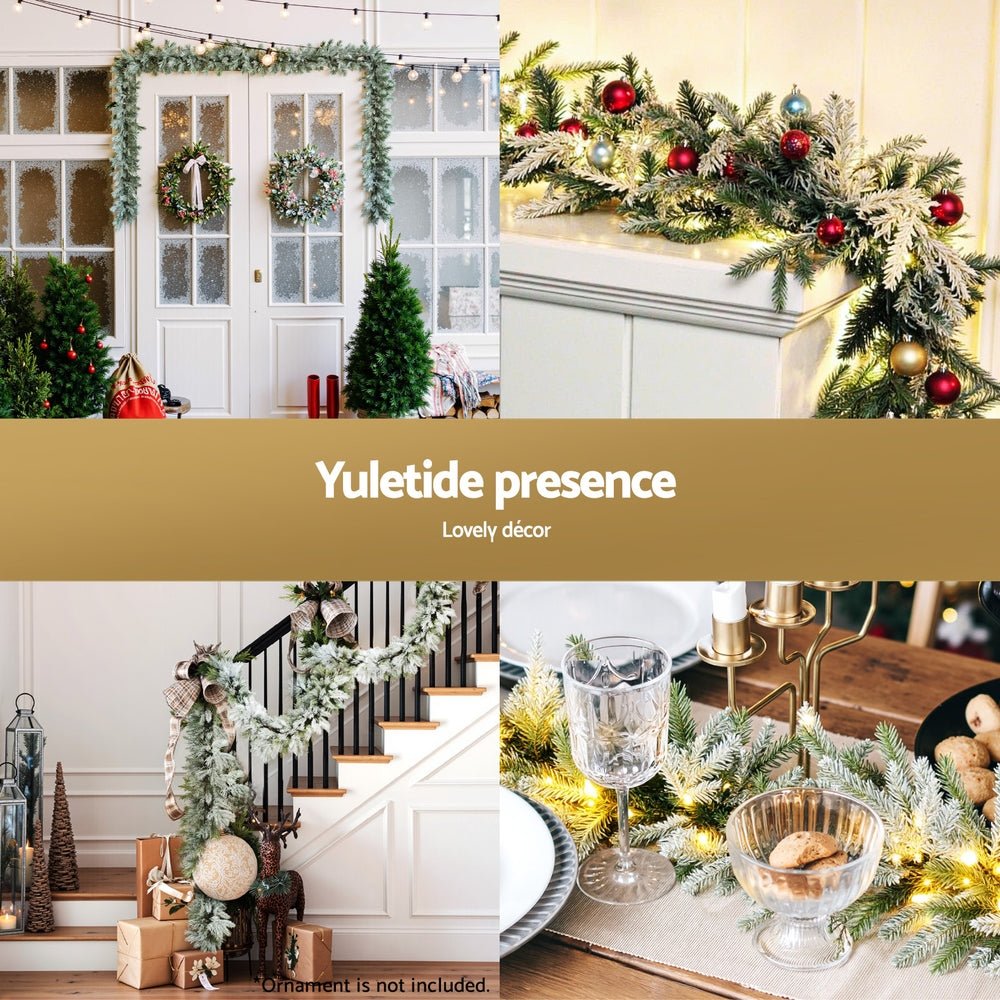 3M Christmas Garland Pre - lit LED Lights Snow Frosted Tips Decor - Occasions > Christmas > Christmas Wreaths & Garlands - Rivercity House & Home Co. (ABN 18 642 972 209) - Affordable Modern Furniture Australia