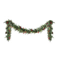 3M Pre-Lit Christmas Garland with Pine Cones and LED Lights - Green