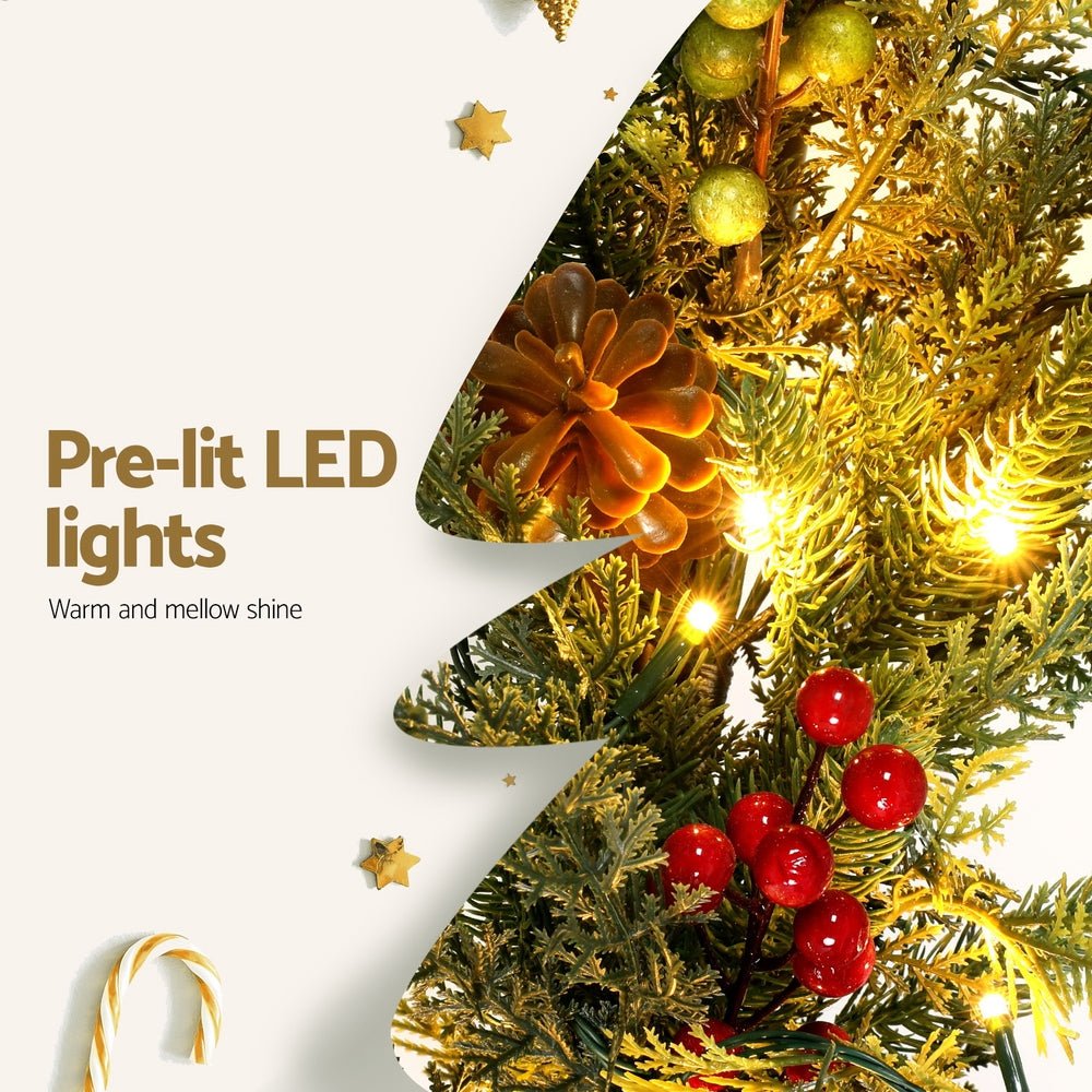 3M Christmas Garland Pre - lit LED with Pine Cones Xmas Decor Green - Occasions > Christmas > Christmas Wreaths & Garlands - Rivercity House & Home Co. (ABN 18 642 972 209) - Affordable Modern Furniture Australia