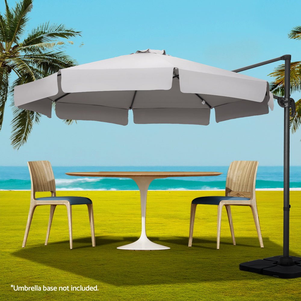 3m Outdoor Umbrella Cantilever 360 Degree Tilt Beach Roma Grey - Home & Garden > Shading > Umbrellas & Sunshades - Rivercity House & Home Co. (ABN 18 642 972 209) - Affordable Modern Furniture Australia