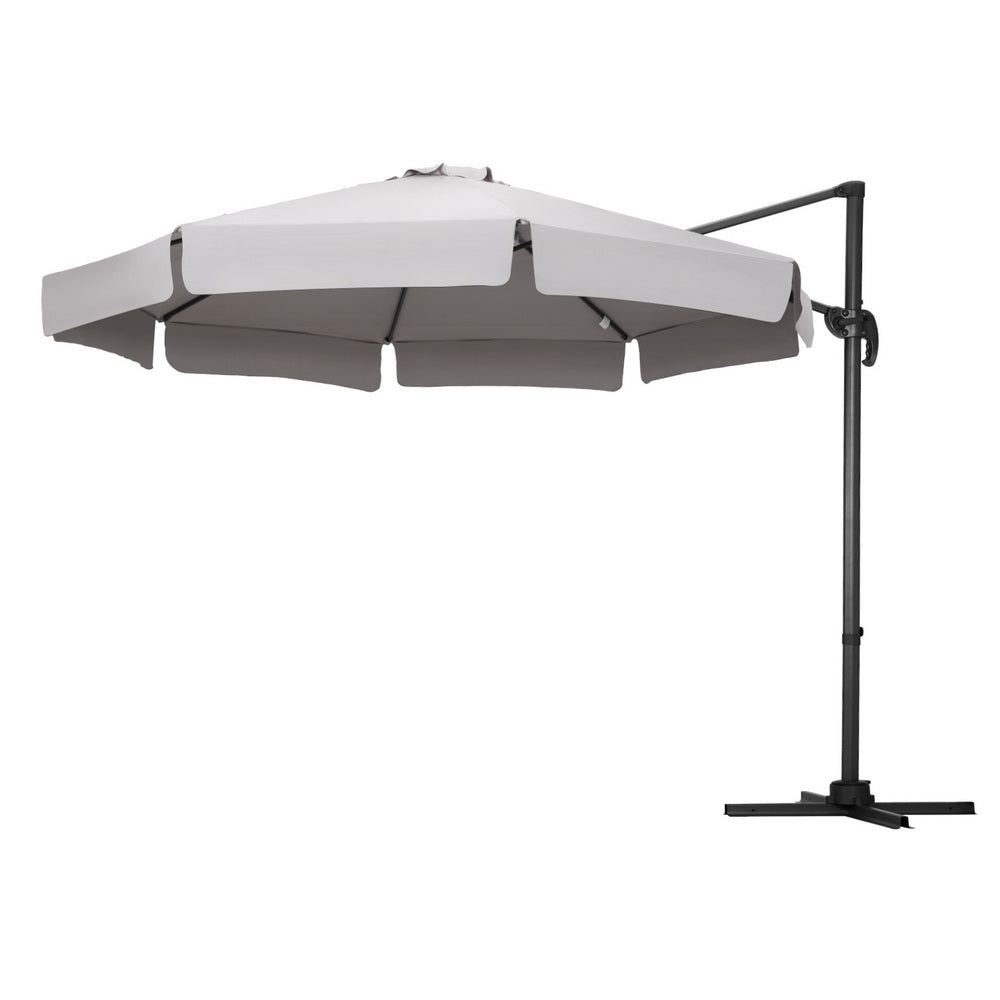 3m Outdoor Umbrella Cantilever 360 Degree Tilt Beach Roma Grey - Home & Garden > Shading > Umbrellas & Sunshades - Rivercity House & Home Co. (ABN 18 642 972 209) - Affordable Modern Furniture Australia