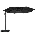 3m Cantilever Outdoor Beach Umbrella with Base Roma 360° Tilt - Black